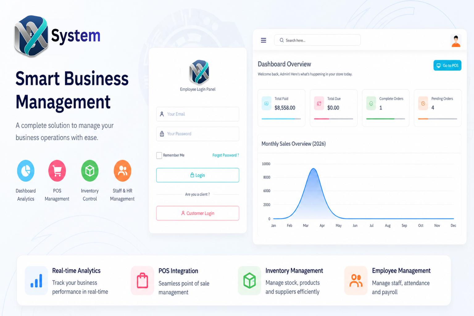 Modern POS & Business Management Dashboard